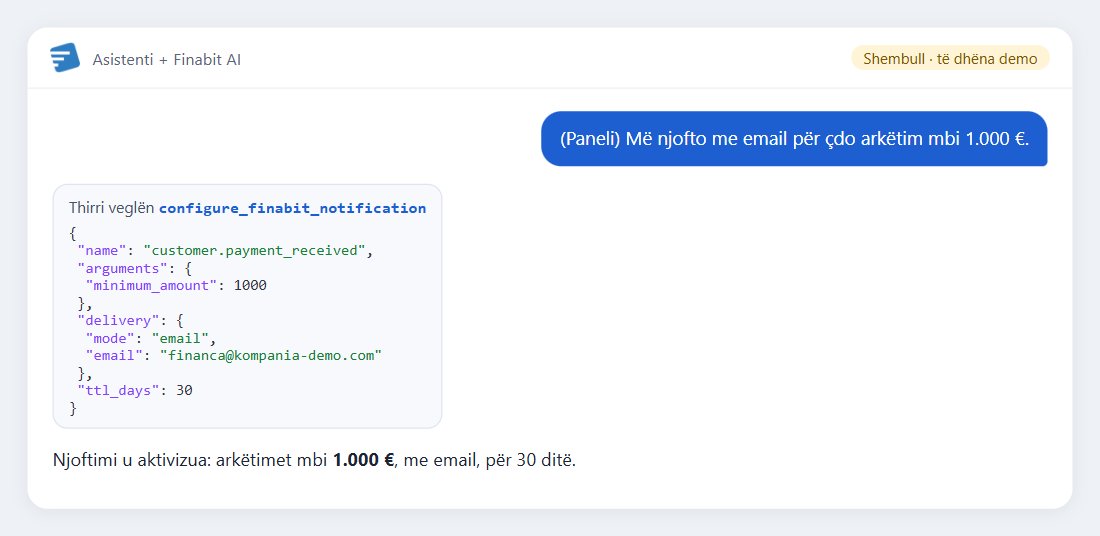 Shembull: (Paneli) Më njofto me email për çdo arkëtim mbi 1.000 €.