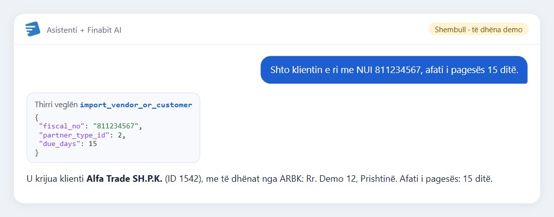 Shembull: Shto klientin e ri me NUI 811234567, afati i pagesës 15 ditë.